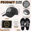 Sieral 5 Pcs Father's Day Birthday Gifts Dad Fix Gift Box Happy Birthday Gift Ideas Includes Cap, Tumbler, Keychain, Card and Sock Suitable for Father's Day, Christmas
