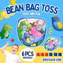Grip Kids 2 in-1 Dinosaur and Spaceship-Themed 27-inch Bean Bag Toss Game Set for for 1-2 Players, Backyard Games, Family Party, Birthday, for Toddlers Ages 3 4 5 6 Year Old