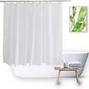 Shower Curtain Liner 54 Inch Short Length Fabric Soft Lightweight Bath Curtain Sets for Shower Window, Walk in Tub, Solid White, Machine Washable, 72 X 54 Inch