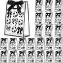 Sunnymove 36 Pcs Cheer Clear Plastic Gift Bags with Handles 10 x 7 x 3.1 Inch Reusable Clear Goodie Snack Treat Gift Bags with Ribbon for Cheerleader Teammates Sport Party Supplies (Soccer Bow)