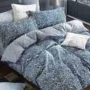 SLEEPBELLA Duvet Cover Set 600 Thread Count Cotton Bedding Set (Twin, Blue-Paisley)