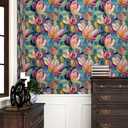 REDAMANCY Colorful Blur/Green Magnolia Floral Pink/Red Flower Abstract Art Peel and Stick Wallpaper Stick on Contact Paper Vintage Wall Paper Easy Peel Off for nightstand Drawer Cabinet Renter