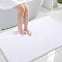 OLANLY Bathroom Rugs 44x32, Extra Soft Absorbent Chenille Bath Rugs, Rubber Backing Quick Dry, Machine Washable Bath Mats for Bathroom Floor, Tub and Shower, Home Decor Accessories, White