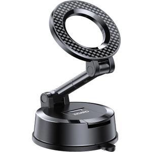 Vacuum Magnetic Car Phone Holder, 360Adjustable, Compatible with iPhone 12-17 Series & Dashboard Mount & Tesla, 80+LBS Strong Suction Cup Phone Holders for Your Car, MagSafe-Compatible (Carbon Fiber)