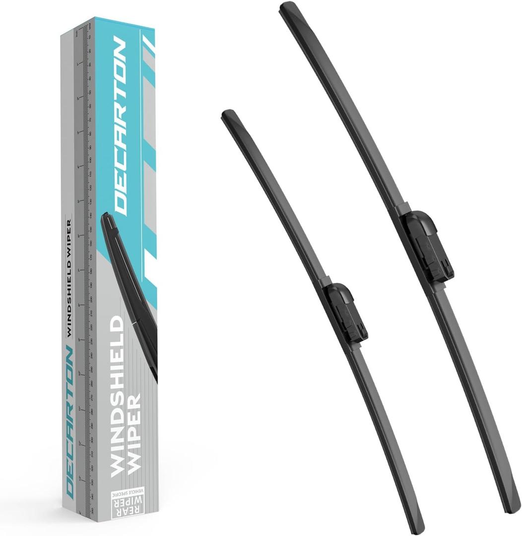 Decarton 3-Piece Windshield Wipers For Ford Mustang Mach-E 2021 2022 2023 2024 Replacement For All-season Front Wiper Blades Set