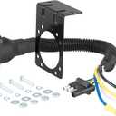 BKDK CURT 57626 4-Way Flat Vehicle-Side to 6-Way Round Trailer Wiring Adapter with Tester