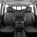 JOJOBAY for Chevy Silverado 1500 Seat Covers,Leather Car Seat Covers for GMC Sierra,Custom Fit 2007-2026 1500 2500HD 3500HD Crew Double Extended Regular Cab(Front Seat,Black)