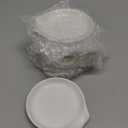 Irenare 8 Pcs Ceramic Spoon Rest for Stove Top 3.74 x 3.54 Inch Porcelain Spoon Holder Utensil Rest Dishwasher Safe Cradle for Home Kitchen Accessories (White)