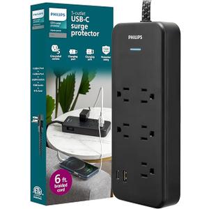 Phillips Surge Protector 5 Outlet 2 USB M