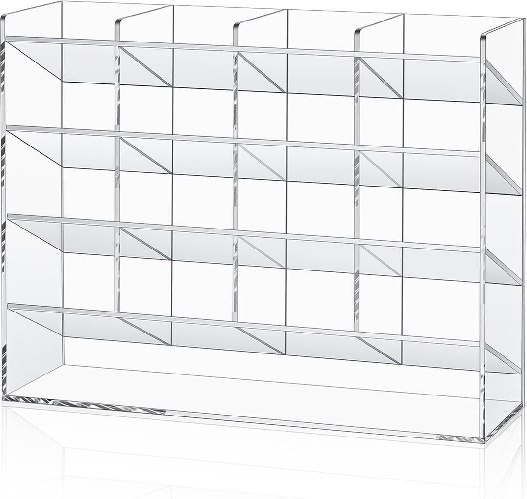 Acrylic Pen Organizer Storage for 200 Markers Vertical Marker Organizer Acrylic Pen Display Holder for Office Desk Desktop Stationery Pencil Storage, Clear, 13 x 4 x 10.2 Inch
