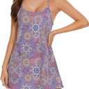 UURUN Mini Dress for Women, One Piece Sleeveless Adjustable Spaghetti Strap with 2 Pockets (M)