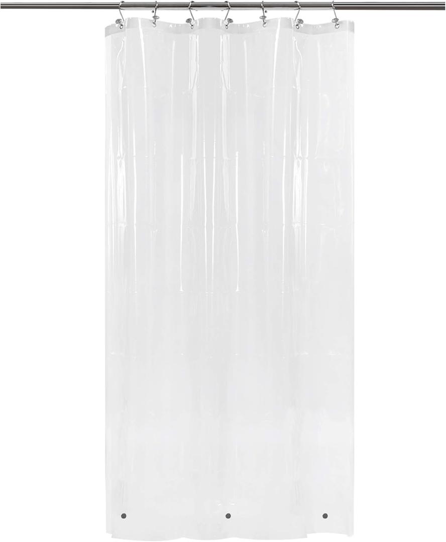 Barossa Design Shower Curtain or Liner with 3 Magnets for Shower Stall Size 42 inch Wide, PEVA, Waterproof, PVC Free, Metal Grommets, Clear, 42x72 (42"W x 72"L (Pack of 1), 1a. Clear)