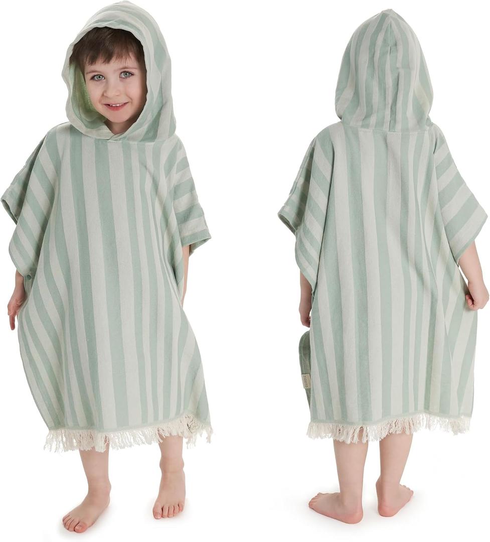 ZICOTO Stylish Hooded Beach Towel for Kids - Extra Soft and Fast Drying Poncho for Toddlers 3-6 Years is Made of Premium Cotton - Perfect Cover Up for Beach Days or Pool and Bath Time Adventures