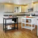 Casual Home Kitchen Island with Solid American Hardwood Top, Natural/White, 40" W x 20" D x 36.5" H (373-91)
