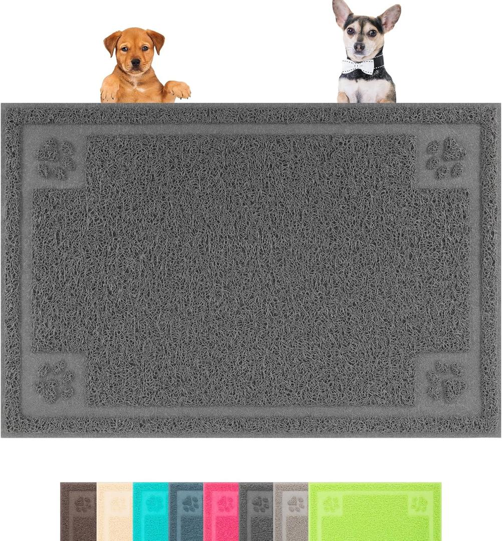 Darkyazi Pet Feeding Mat Large for Dogs and Cats,24"36" Flexible and Easy to Clean Feeding Mat,Best for Non Slip Waterproof Feeding Mat (Grey)