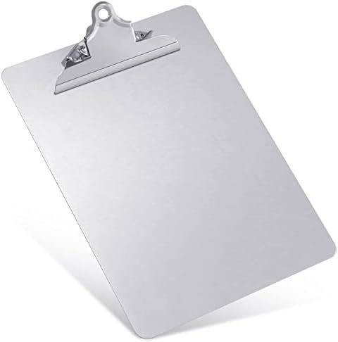 Metal Clipboard, 20% Sturdier Aluminum Contractor Clipboard with High Capacity Clip | Hangable Recycled Heavy Duty Rust-Proof | Plate for A4 Size Sheet, for Jobsite, Laboratory, Medical, Office, Teach