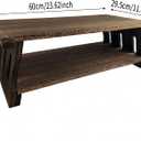 Small Altar Table,Coffee Tables,Hand Carved Natural Brown Wood Small Puja Table, Used in The Tea Table,Study Room,Yoga Room.IT is 23.6 Inches (L),11.6 Inches (W), 8 Inches (H), 60CM