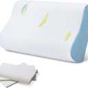 Memory Foam Contour Pillow, Cervical Adjustable Pillow for Kids, Sandwich Orthopedic Pillows for Neck Pain Relief, Ergonomic Memory Foam Neck Pillows for Side Sleepers, Small Size