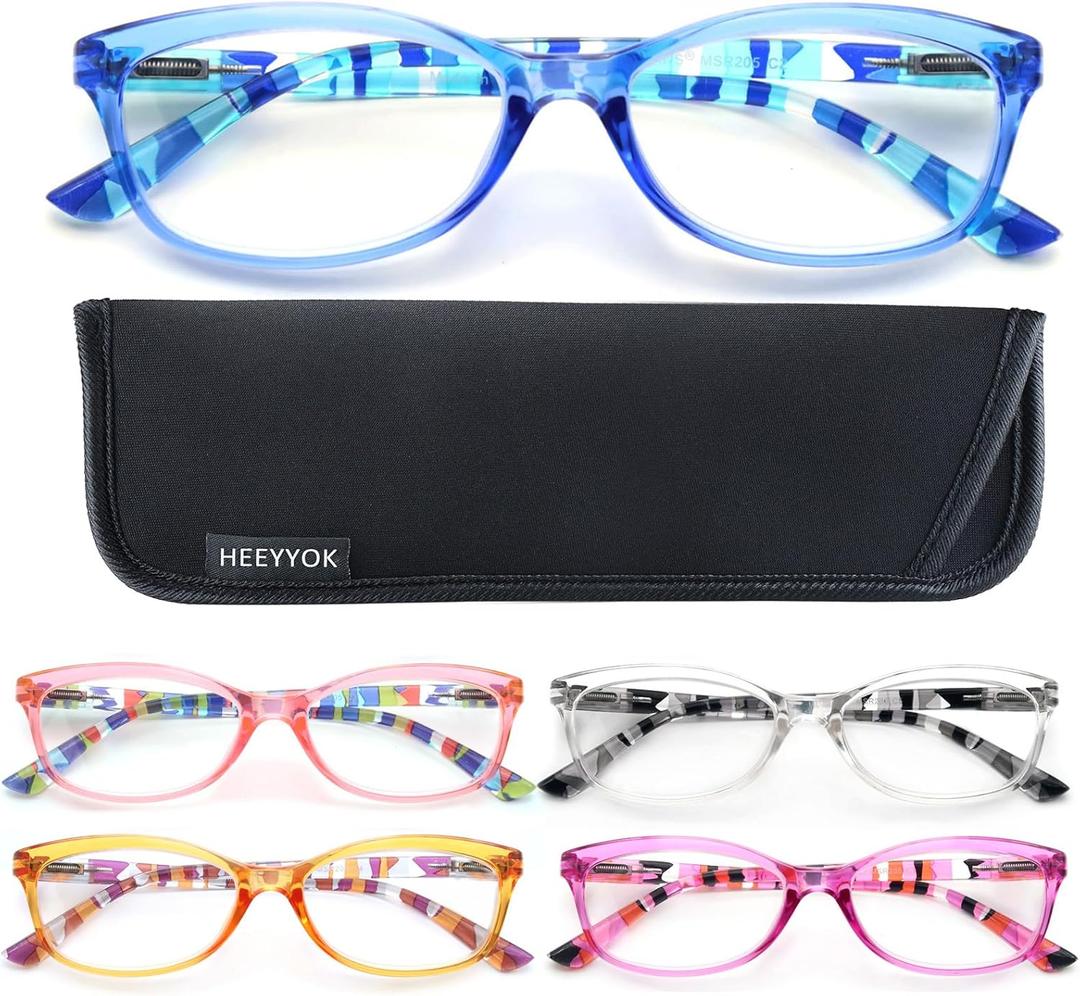 HEEYYOK 2.5 Reading Glasses Women For Small Face Readers for womens Colorful Ladies Cheaters Glasses Lightweight Comfortable Frame spring hinge 5 Pack