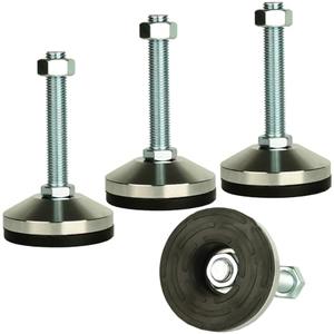 MUHOUZHINANG Heavy Duty Leveling Screw Leg,Leg Leveler 3.14" Dia Base,Adjustable Leveling feet M16 Thread, 2600 Lb Capacity,Capacity for Workbench, Machine, Cabinet, (D80xM16x100,4 Pcs,Black)