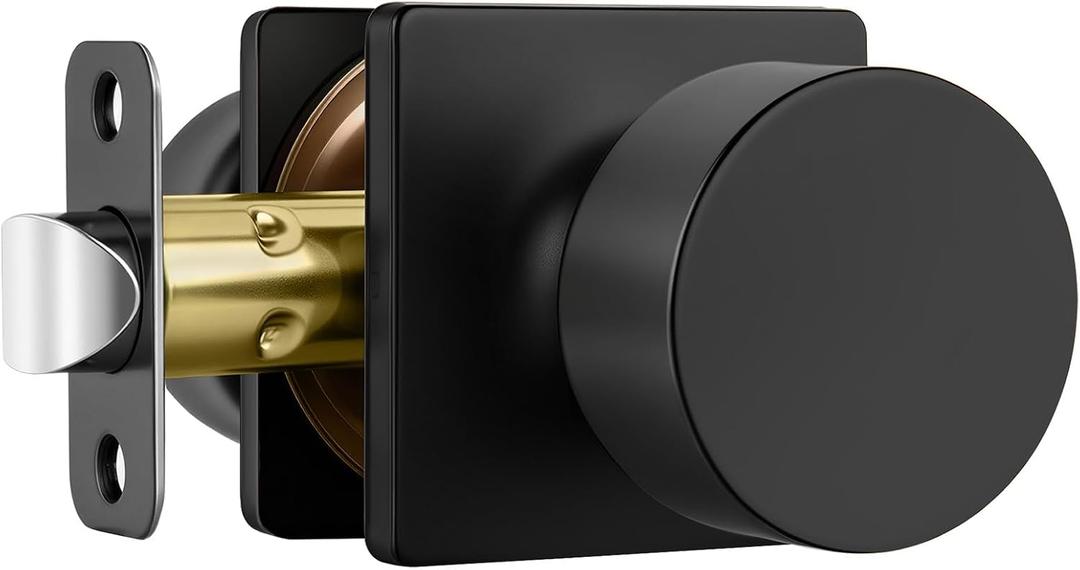 Haidms Black Door Knob Interior, Closet Door Knobs Matte Black Door Knobs Passage Door Knob for Closet Hallway (1 Pack)