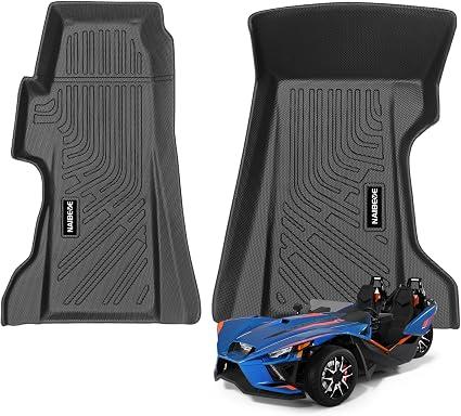 Naibeve Floor Mats for Polaris Slingshot LE R S SL SLR Models 2020-2025- All Weather for Polaris Slingshot Custom Fit Floor Mats Front Row Waterproof Interior Accessories