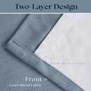 Dusty Blue Pinch Pleated 100% Blackout Linen Curtains for Bedroom 84 Inch Length Room Darkening with Liner Light Blue Window Curtains 84 Inches Long for Living Room Black Out Pleat Drapes Back Tab