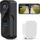 KAMEP Doorbell Camera Wireless with Chime,no Subscription,Two-Way Talk, HD Smart Home Video Doorbell,Battery Powered,Night Vision, Motion Detection & Alerts, 2.4G WiFi Only
