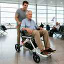 Foldable Transport Wheelchair for Adults & Seniors | Lightweight Portable, 360 Swivel Wheels & Brakes, Carbon Steel, Compact Mobility Aid, For Seniors, Home & Travel