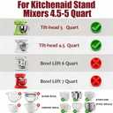 5 Quart Bowls for KitchenAid Mixer with Silicone Bowl Liners, For Food Prep in Home Kitchens, Wide-Temperature Durable Design with Storage Lids, Great for Home Cooks (white)