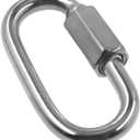2 x Quick Links,Heavy Duty Chain Hooks Safety Chain Connector,TTZEZE SUS304 D Shape Locking Carabiner,Screw Chain Link Keychain for Outdoor,Fence,Gate,Pet Dog,Towing,Swing,Shade Sail,Bird Toys
