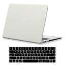 KEROM Compatible with Crocodile MacBook Pro 13 Inch Case 2026 2022-2016 M2 M1 A2338 A2289 A2251 A2159 A1989 A1706 A1708, Textured Aligator Skin Snakeskin PU Leather Hardshell & Keyboard Cover, White