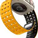 Bandletic Compatible with Apple Watch Series 11 Band for Men Women, Rugged Magnetic Silicone Sport Strap for iWatch 49mm(Ultra 3/2/1),46mm(11/10),45mm(9/8/7),44mm(SE3/SE2/SE/6/5/4),42mm(3/2/1) (Yellow/Black)