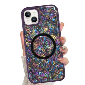 Jefonha Magnetic for iPhone 13 Case Abalone Shell, Elegant Purple
