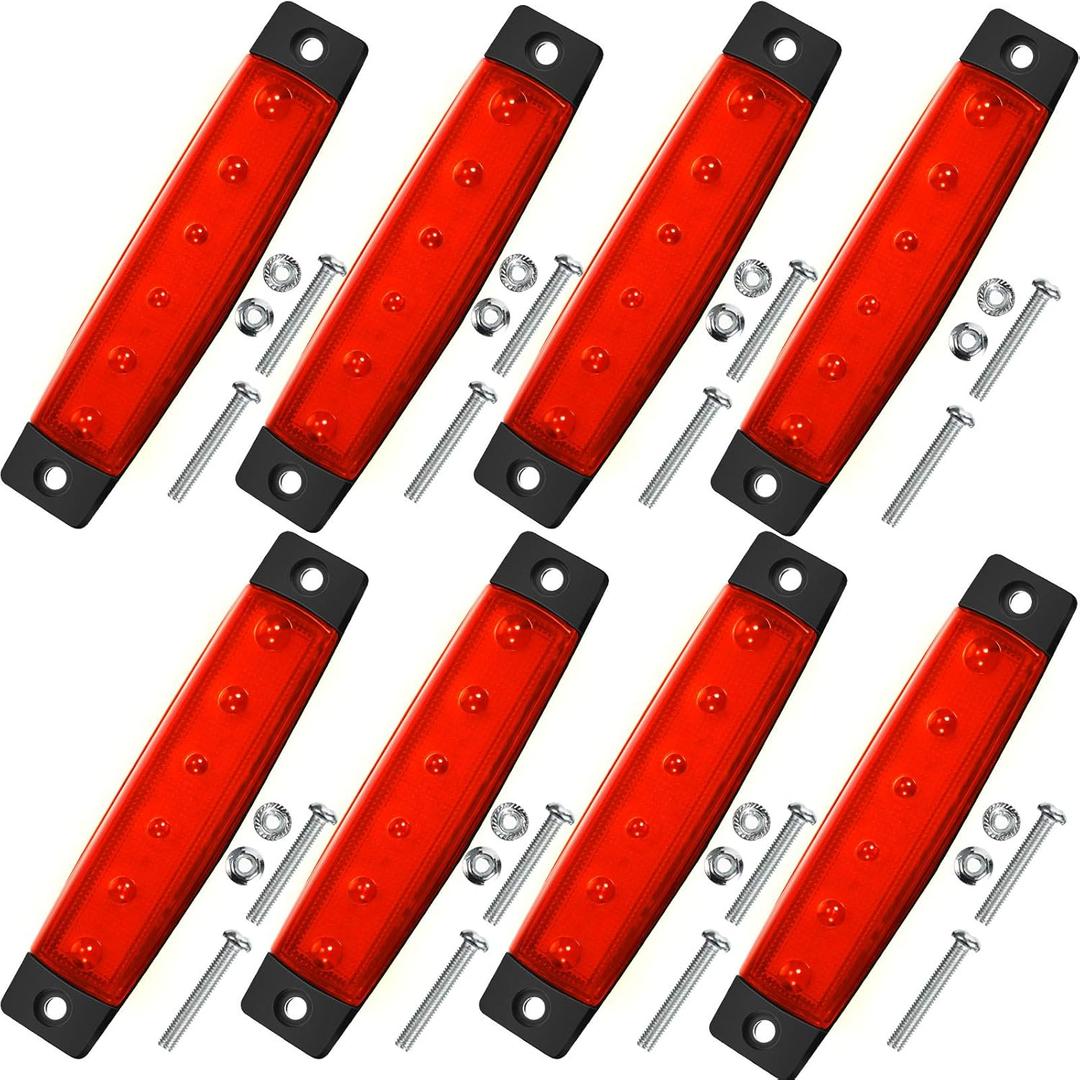 Pelopy 8 Piece Marine Boat Lights LED 12v Waterproof Interior Navigation Lights for Bow, Stern, Cockpit, Kayak(Red)