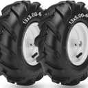 13x5.00-6" Tiller Tire and Wheel, 3/4" Axle Size 13x5.00-6 Tiller Tires Compatible with Troy-Bilt, Craftsman, Garden Tractor, Trencher, Tillers Replacement Tire, 3-1/8" Centered Hub, 2 Pack