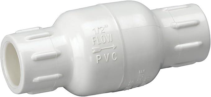 Homewerks VCK-P40-E7B In-Line Check Valve, Solvent x Solvent, PVC Schedule 40, 1.5-Inch , White