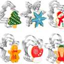 Christmas Cookie Cutter Set,18 Piece Stainless Steel Winter Christmas Cookie Cutters Shapes for Baking - Christmas Tree,Snowflake,Snowman,Gingerbread Man,Gingerbread Girl,Mitten, Silver