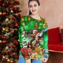 RAISEVERN Christmas Sweatshirt for Men Women Funny Pullover Xmas Top (Green, L)