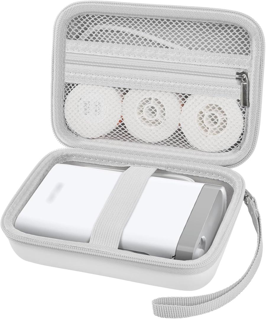 Comecase Case Compatible with Nelko P21/ for Phomemo D30 D35 Label Maker Machine, for JADENS D11/ for SUPVAN Mini Labeler Sticker, Labler Maker Storage for Tape&Accessories(Box Only) (White)