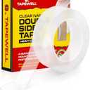 TAPEWELL Double Sided Tape Heavy Duty, Mounting Tape, Adhesive Strips for Pictures, Posters, Carpets & More (1.18 “ x 9.8 Ft), Set of 2