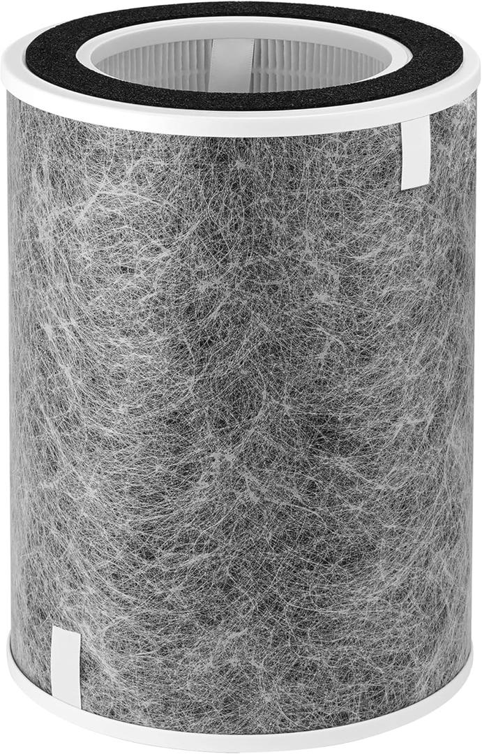 HP202 HP201 Replacement Filter for Shark HP200 Series Air Purifier HP201 HP232 HP302 HC502,3-in-1 True HEPA High-Efficiency Activated Carbon Filter,Part #HE2FKBAS,HE2FKBASMB