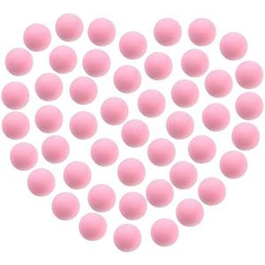 CHAKANLX 48 Pieces Power Popper Refill Balls Soft Foam Balls Approx 1.2 Inch in Diameter, Foam Balls for Popper Air Blaster Toy Guns, Replacement Foam Bullet Ball for Shooting Game Toy Guns (Pink) + 3 Pack Clear Boxes with Lids