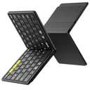 Samsers Full-Size Foldable Bluetooth Keyboard, KF08S Wireless Folding Keyboards with PU Leather Cover, Portable Travel for iPhone iPad Smartphone Tablet Laptop, Android Windows Mac OS, Black
