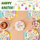 Amyhill 160 Pcs 40 Guest Happy Easter Party Supplies Easter Paper Plates and Napkins Forks Disposable Easter Dinnerware for Spring Picnic Bunny Party, 40 Easter Plates, 80 Napkins, 40 Forks(Egg)