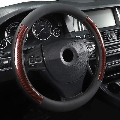 Microfiber Leather 15" Universal Fit Car Steering Wheel Cover Elastic Nonslip