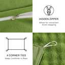 EMME Faux Fur Duvet Cover King Size, 3 Pieces Ultra Soft Fluffy Comforter Cover, Cozy Warm for Winter, Luxury Elegant Shaggy Bubble Design Bedding, 1 Duvet Cover & 2 Pillow Shams (King, Green)