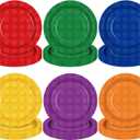 Pickmesh 60 Pcs Building Block Birthday Paper Plates 9 Inch Colorful Building Block Birthday Party Supplies for Baby Shower Party Decoration