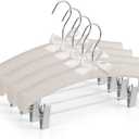 VWV 3-Pack Fabric Thickened Hangers with Adjustable Clips, Exquisite Fabrics, Suitable for Hanging high-end Dresses, Skirts, Pajamas, Wedding Gowns. Women's Thickened Hangers