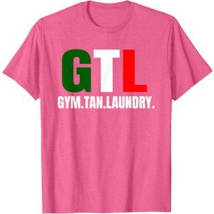Gym Tan Laundry GTL New Jersey Garden NJ Shore Italian Flag T-Shirt (Pink Heather, S)